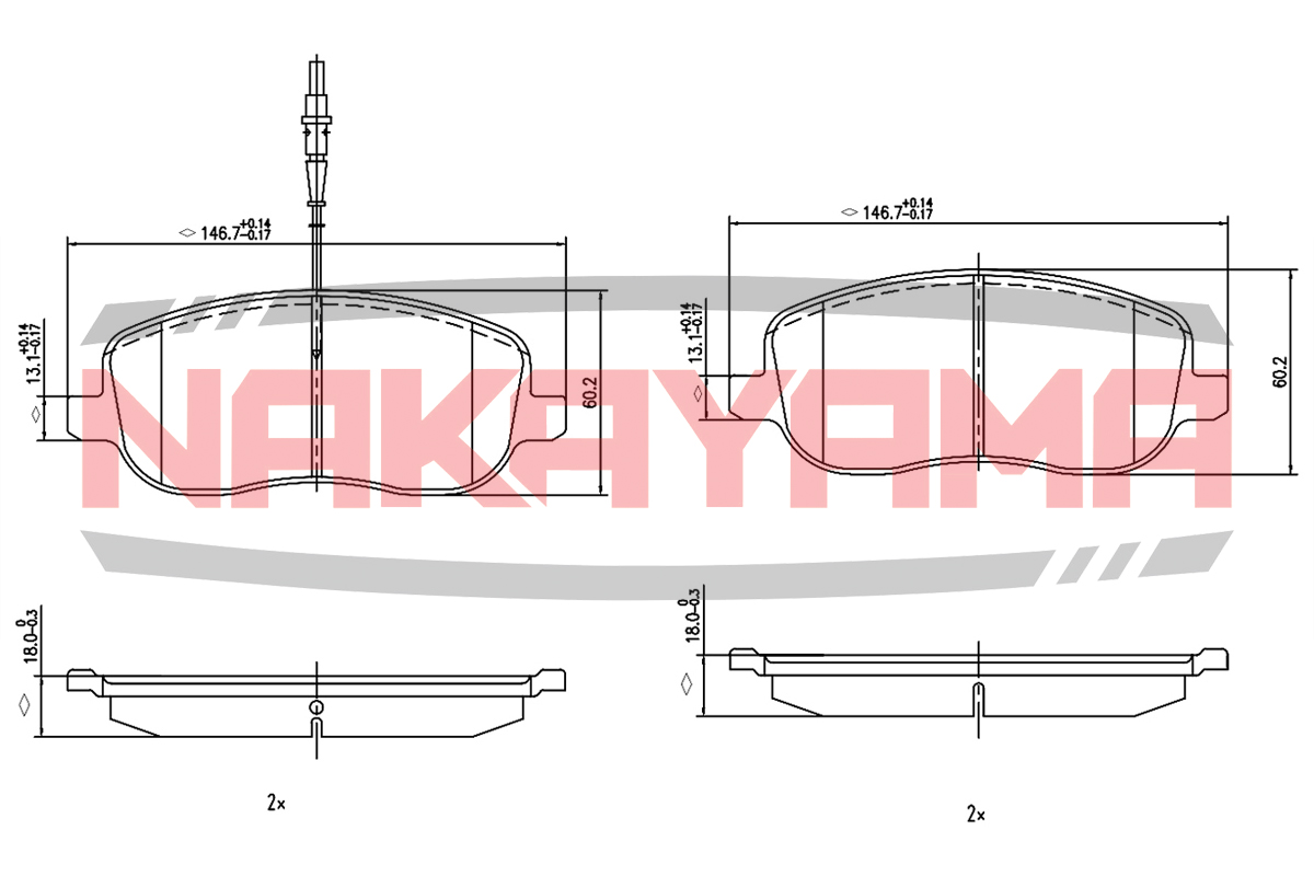 Колодки тормозные дисковые передние citroen c8 02- - Nakayama HP8417NY
