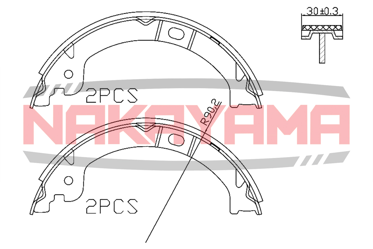 Колодки тормозные барабанные задние dodge caravan - Nakayama HS7214NY