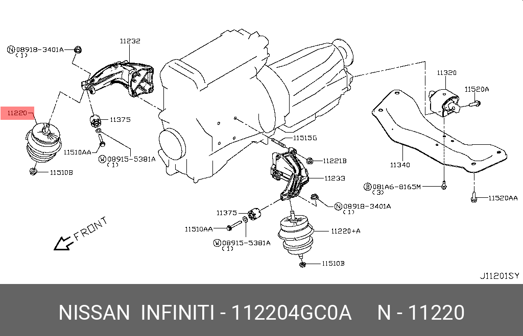 Деталь - Nissan 11220-4GC0A