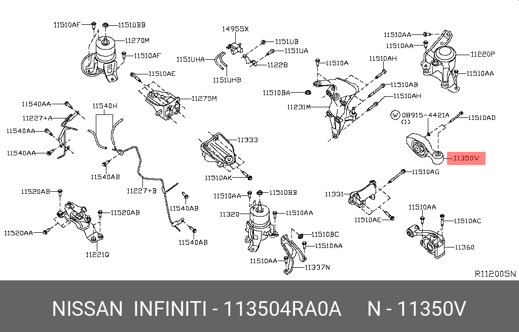 Деталь - Nissan 11350-4RA0A
