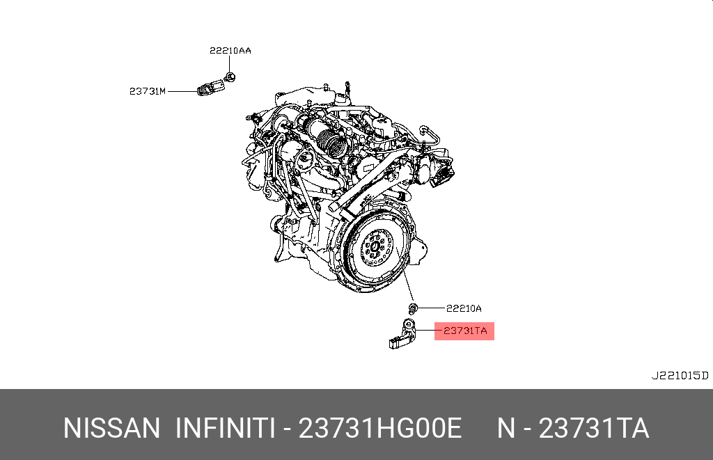 Датчик положения коленвала - Nissan 23731-HG00E