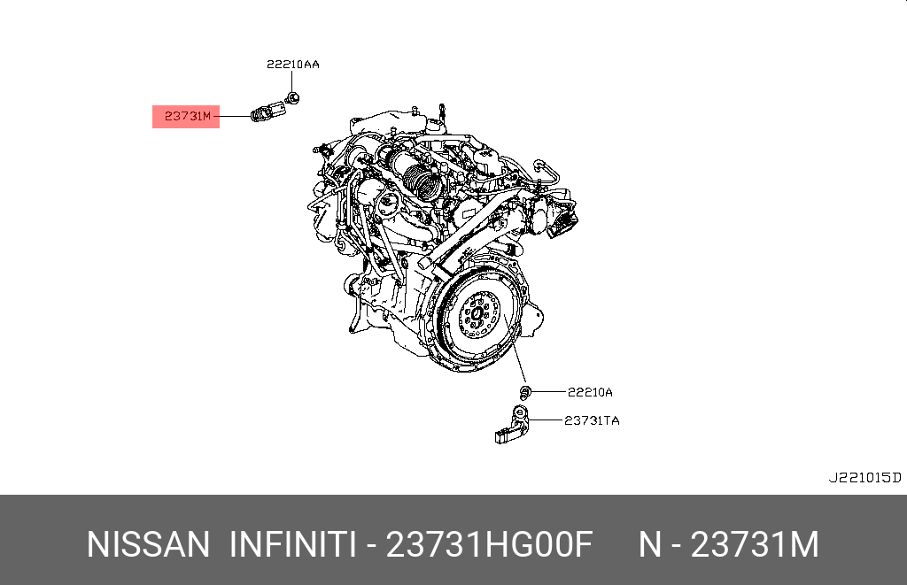 Датчик положения распределительного вала - Nissan 23731-HG00F