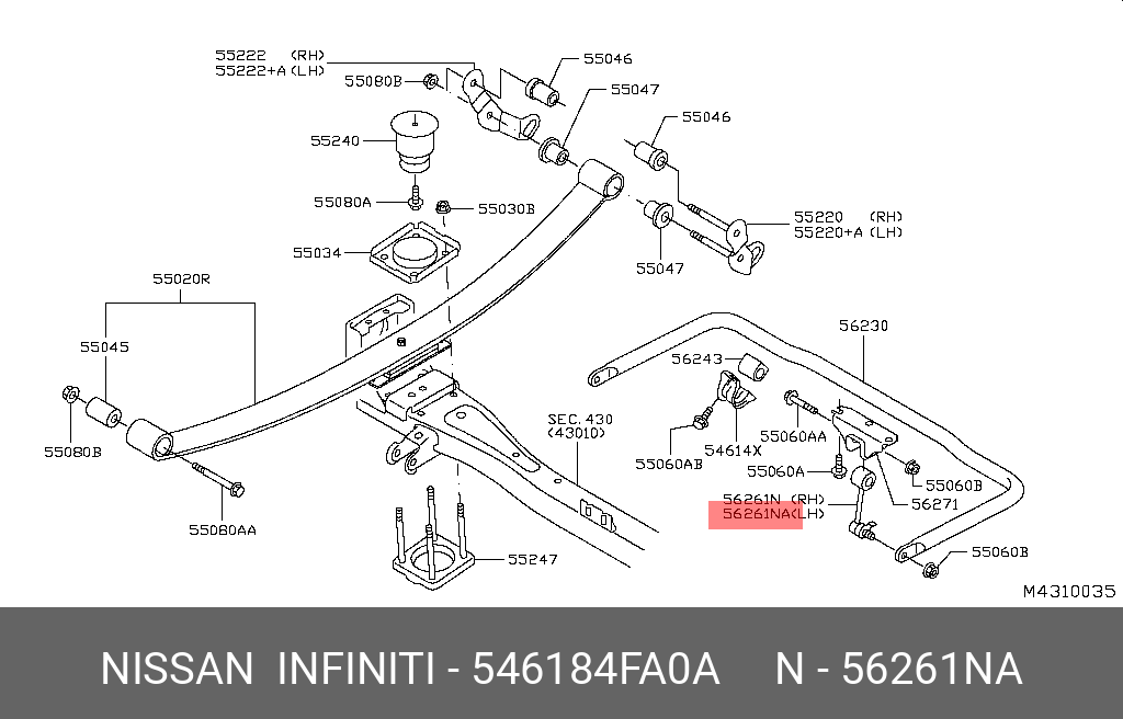 Деталь  - Nissan 54618-4FA0A