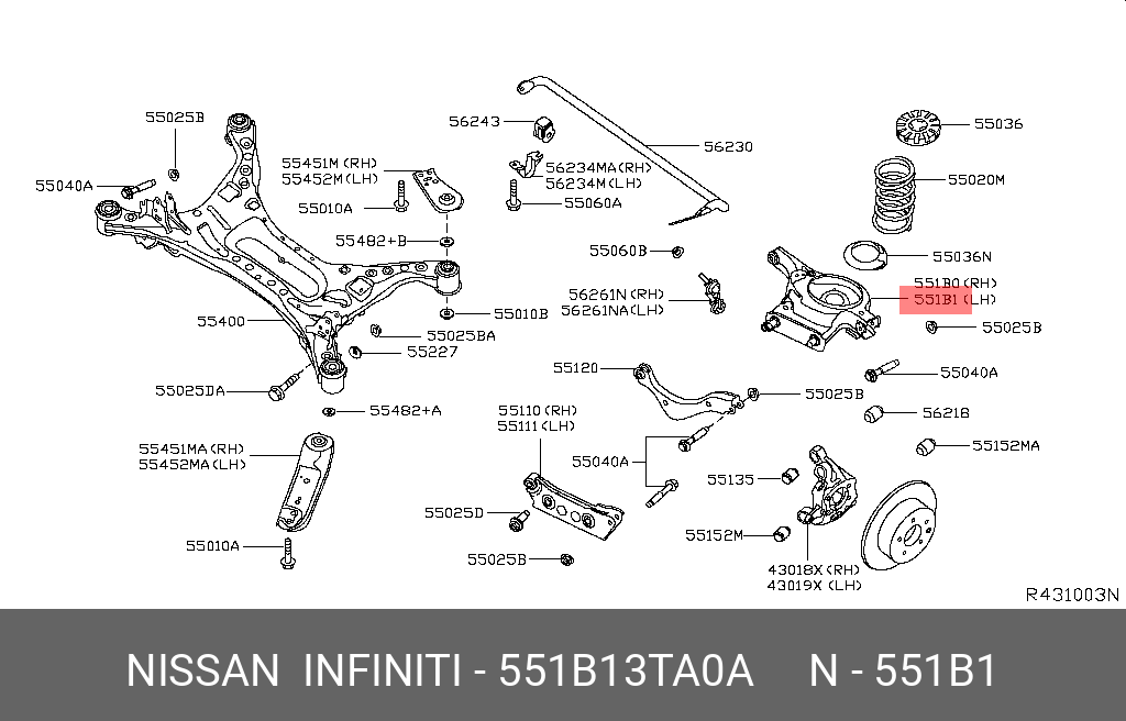 Деталь - Nissan 551B1-3TA0A