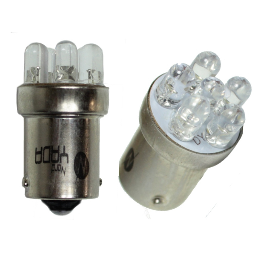 Cветодиод 12V g18.5 (6led) BA15s красный 0.48w 2.8lm - Nord Yada 901885