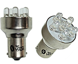 Cветодиод 12V S25 (9 smd) BAY15d белый 0.79w 33.76lm - Nord Yada 901973