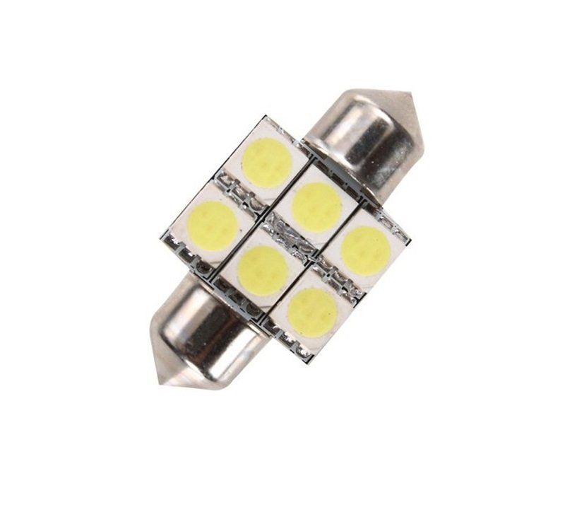 T11x36-S8.5 (6SMD,size 5050) C5W 12V white (теп белый) (new блиcтер: 2 шт.) TM nord yada - Nord Yada 902193