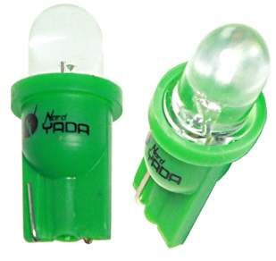 Cветодиод 12V t10-01 (1led) W5W Base:BW2,1 х9,5D стандартный зеленый - Nord Yada 902375