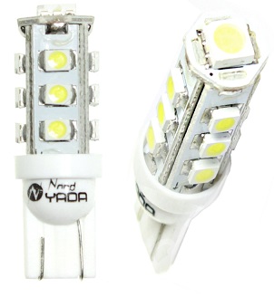 Автолампа светодиодная T10 13smd (size3528x12+5050x1) W5W (w2,1x9,5d) - Nord Yada 902680