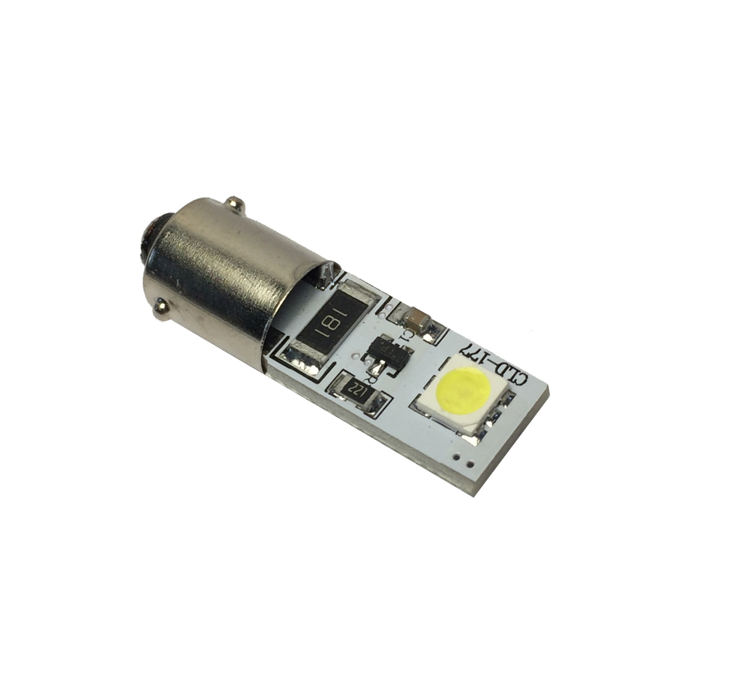 Светодиод 12V BAX9s (2 smd, size 5050) base:BAX9s белый (c резистором) - Nord Yada 902712
