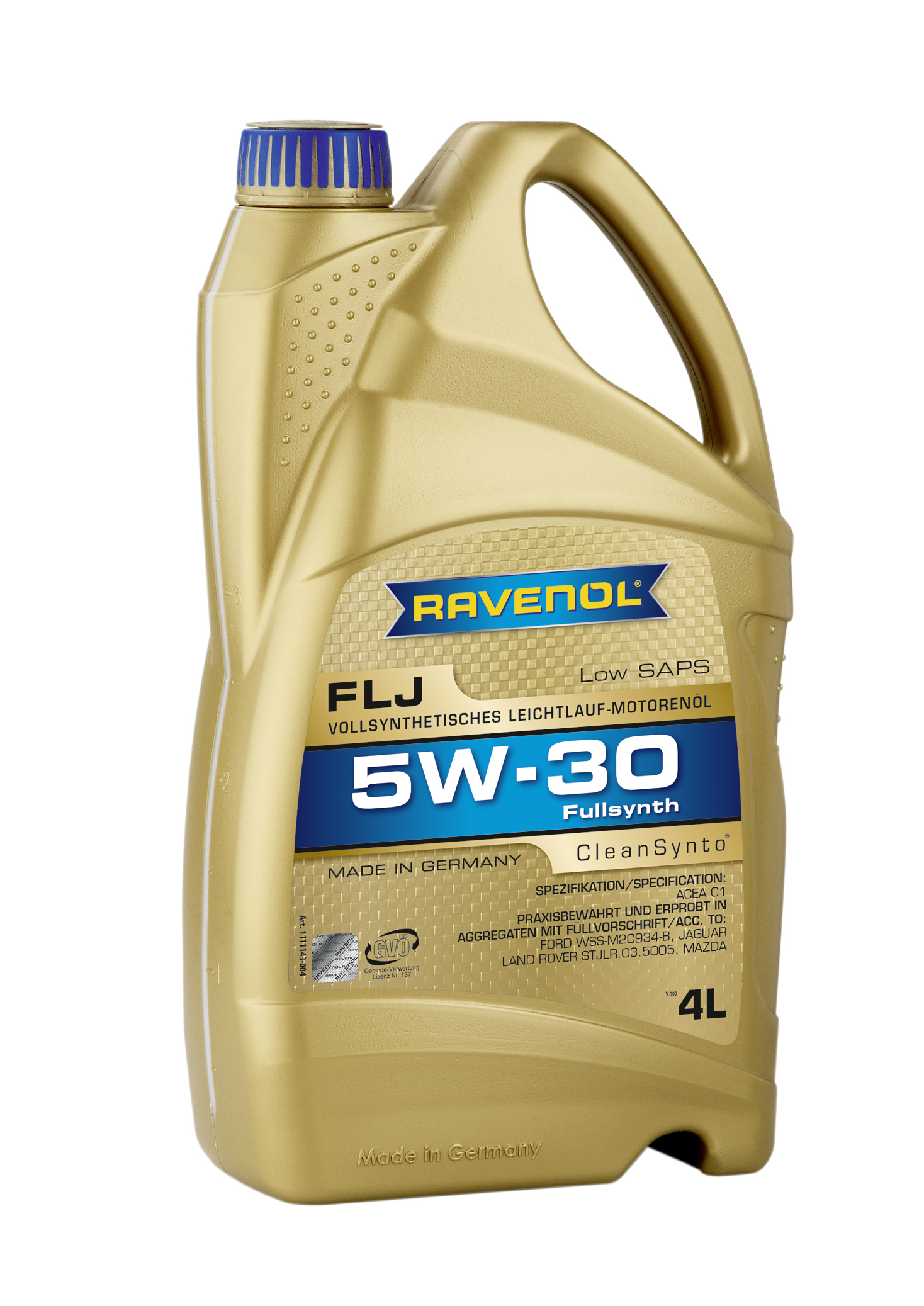 Моторное масло FLJ SAE 5w-30 ( 4л) new - RAVENOL 111114300401999