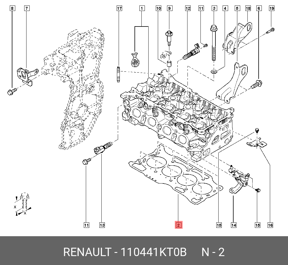 Прокладка головки блока цилиндров - Renault 110441KT0B