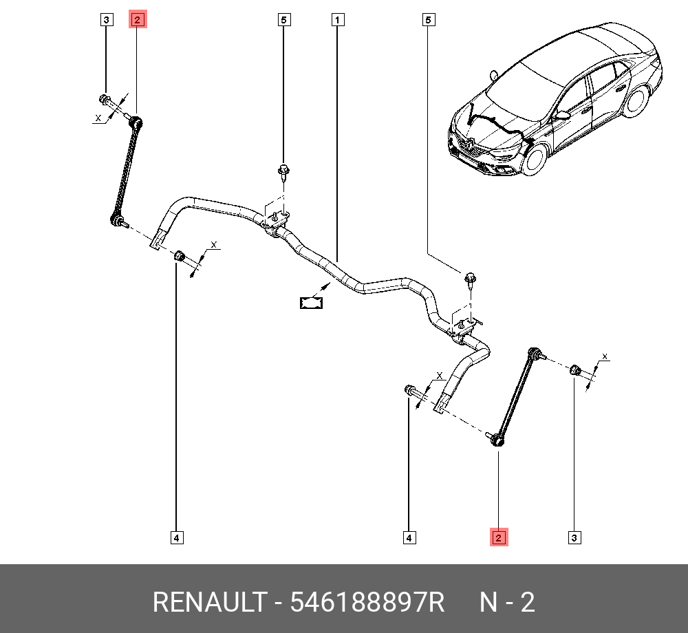 Стойка стабилизатора | перед | - Renault 546188897R