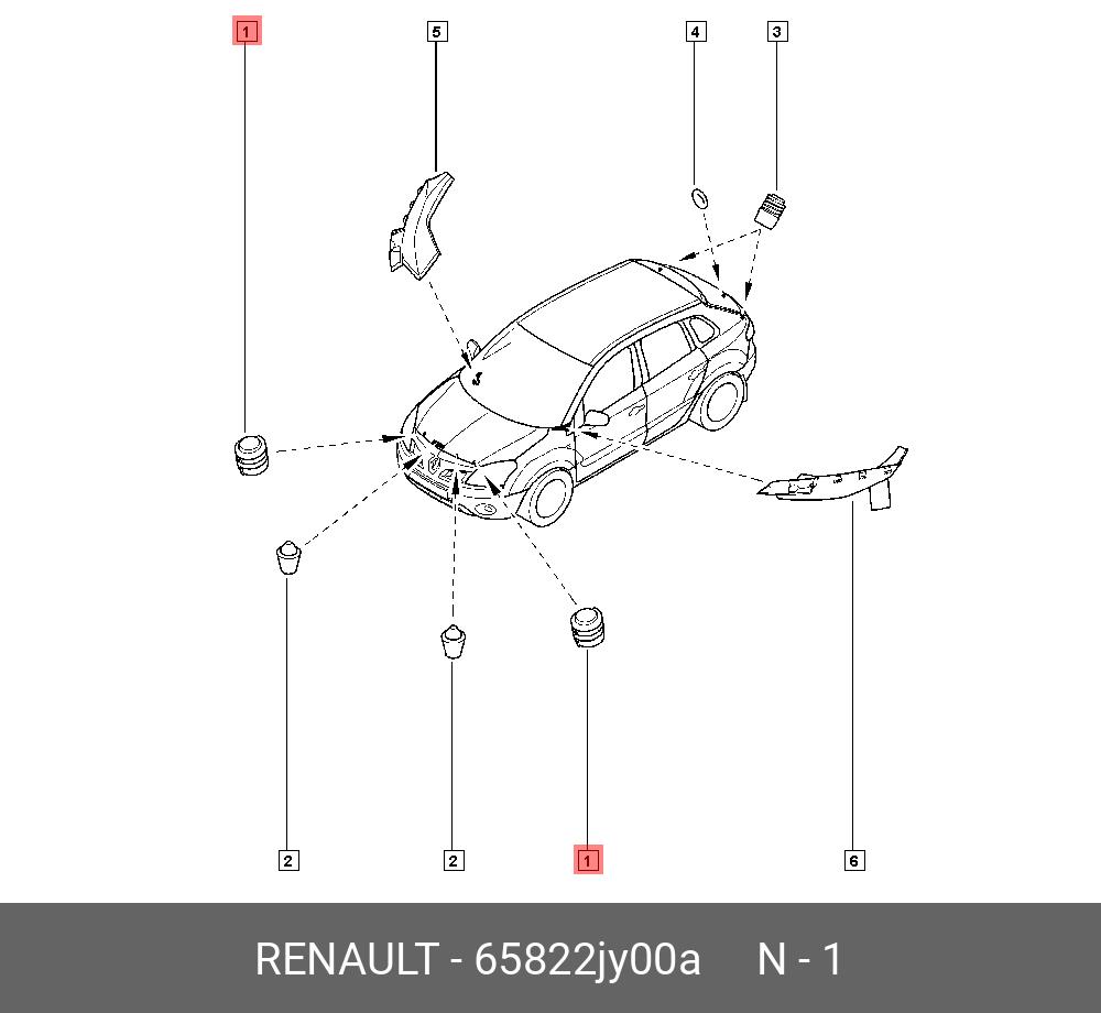 Упор капота (рез) - Renault 65822JY00A