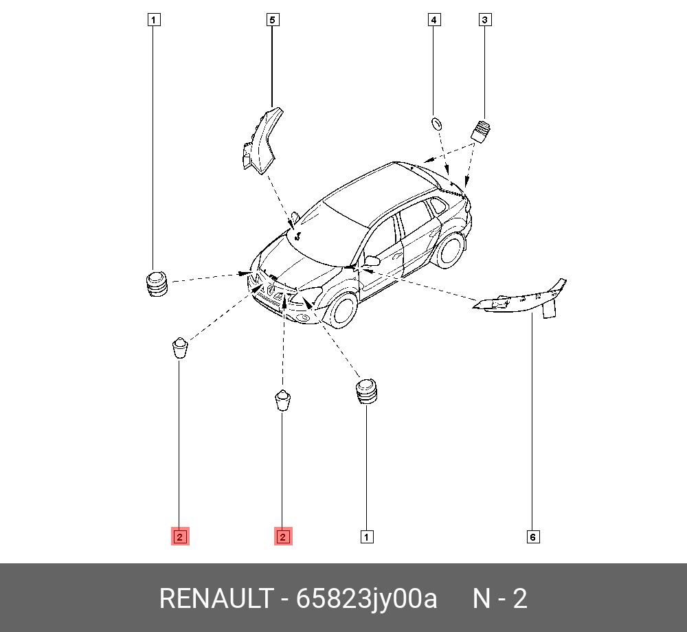 Упор капота (рез) - Renault 65823JY00A
