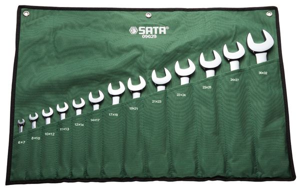 Ключи (набор) 13пр. рожковые (metric) чехол. - Sata 09029