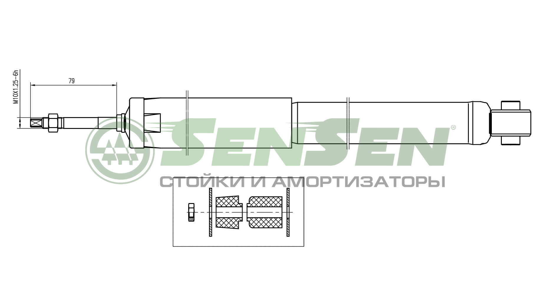 Амортизатор mer w203 (с180-с350) с209 -02.2007 за - SENSEN 32120175