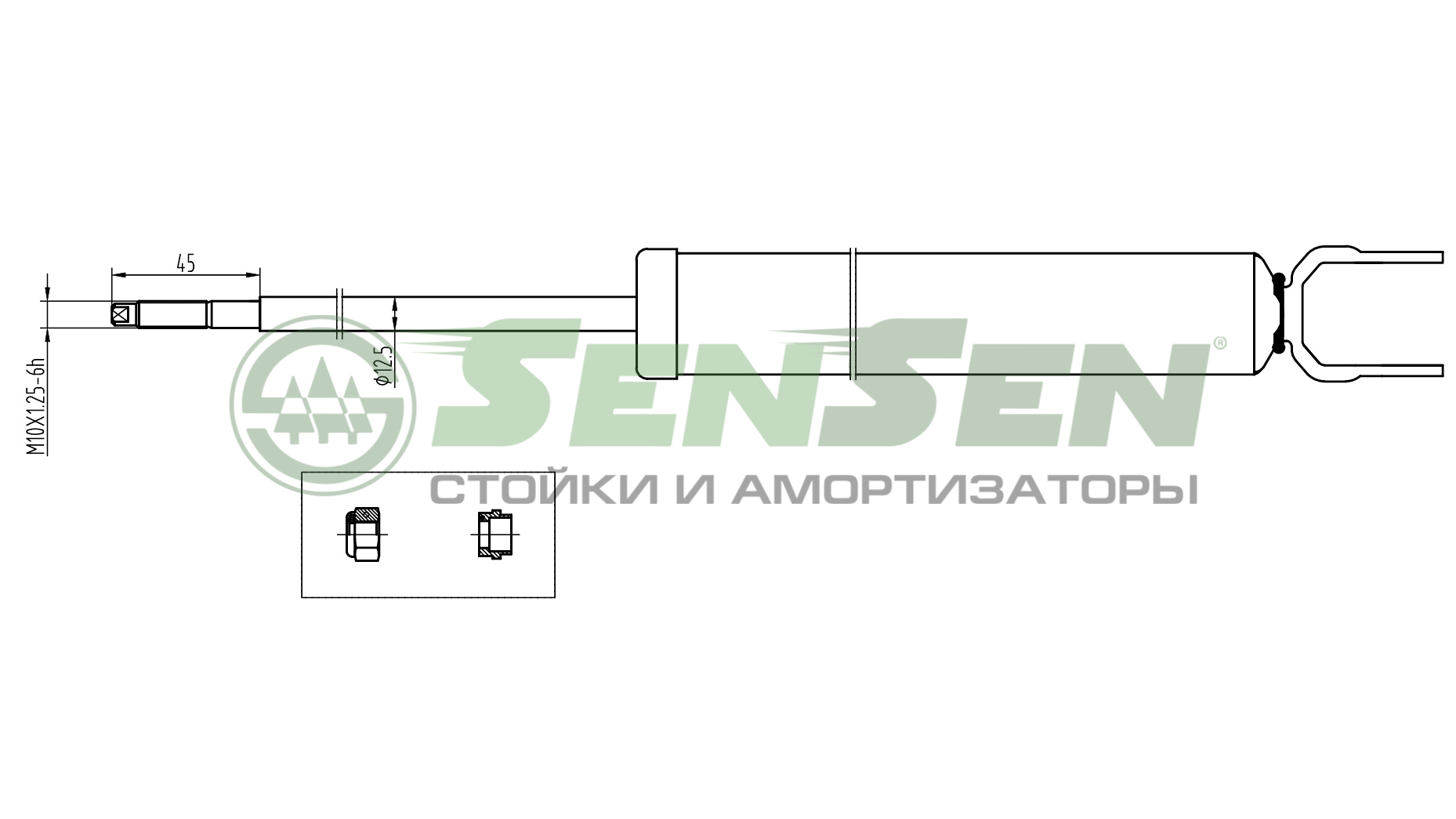 Амортизатор зад.газ. hyundai (elantra hd) (2006-) | зад лев | SENSEN                32130331