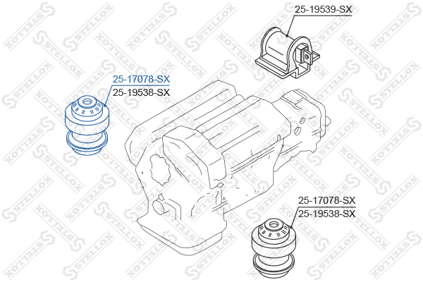 Подуш.ДВС MB w124 1.8-2.3/2.0d-2.5td <95 | перед лев | - Stellox 25-17078-SX
