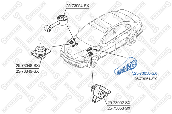 Подушка ДВС зад.л. Daewoo Lacetti 1.4 DO | лев | - Stellox 25-73050-SX