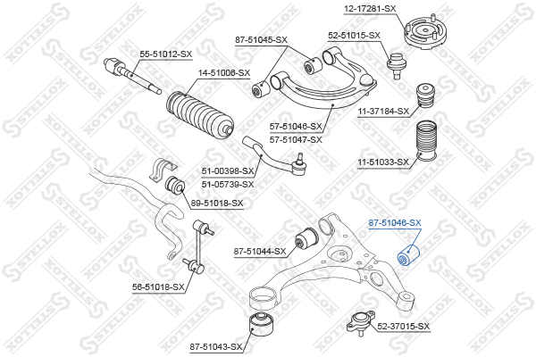 С/б рычага наруж. л. Hyundai Sonata NF - Stellox 8751046SX
