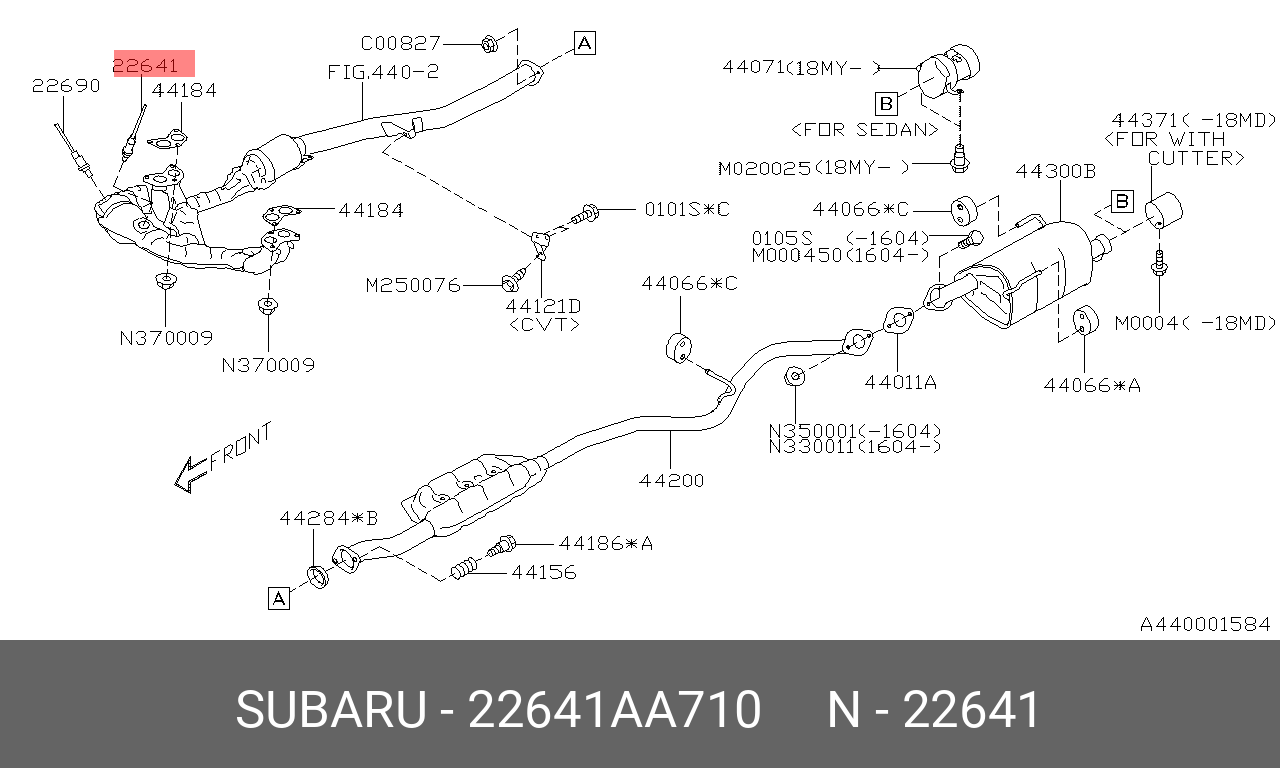 Лямбда зонд - Subaru 22641AA710