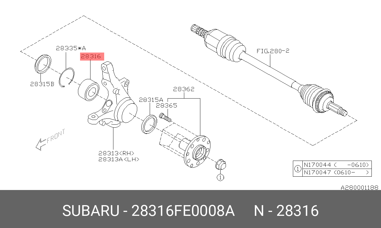 Деталь - Subaru 28316FE0008A
