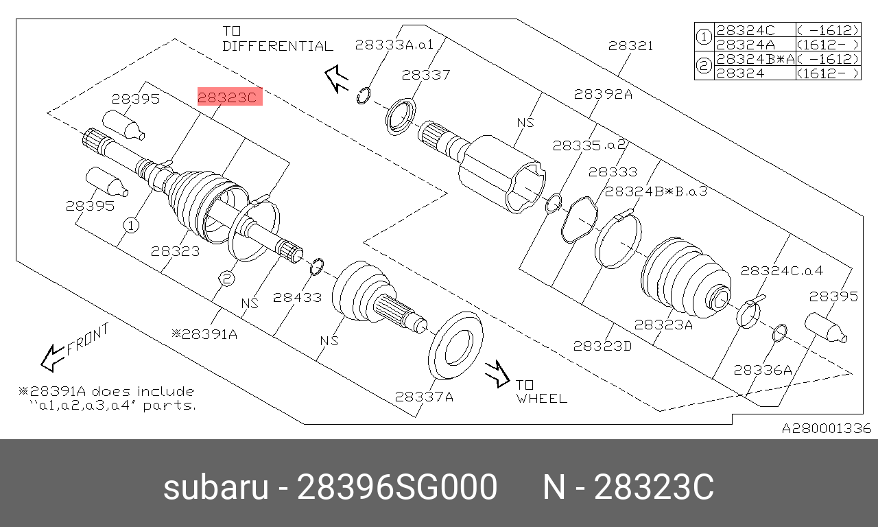 Пыльник шрус - Subaru 28396SG000