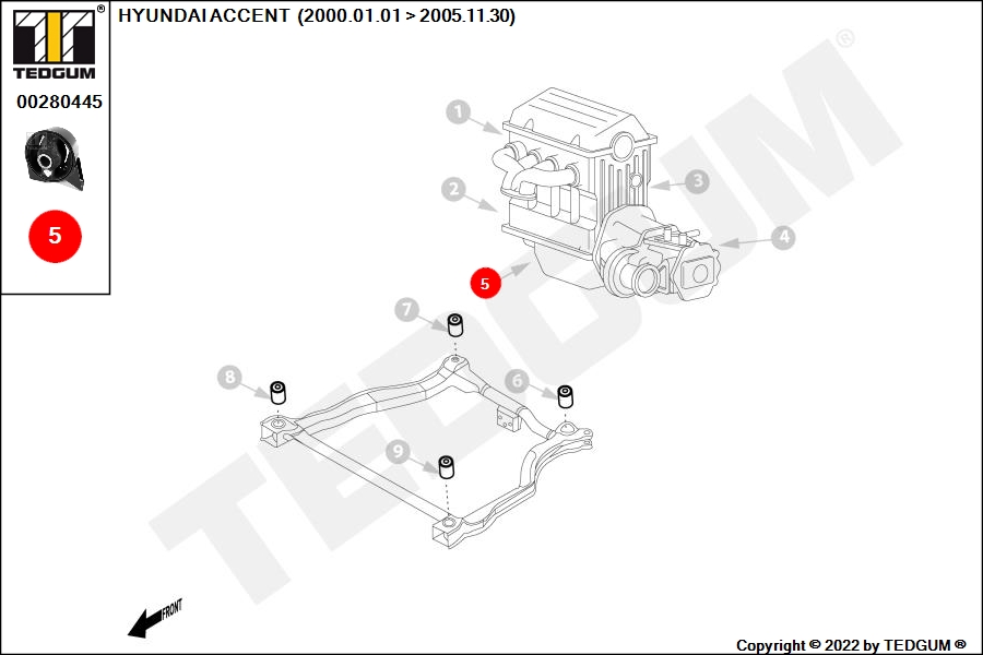 Подушка ДВС - TEDGUM 00280445