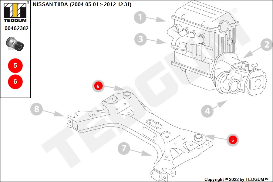 Engine mount insert - TEDGUM 00462382
