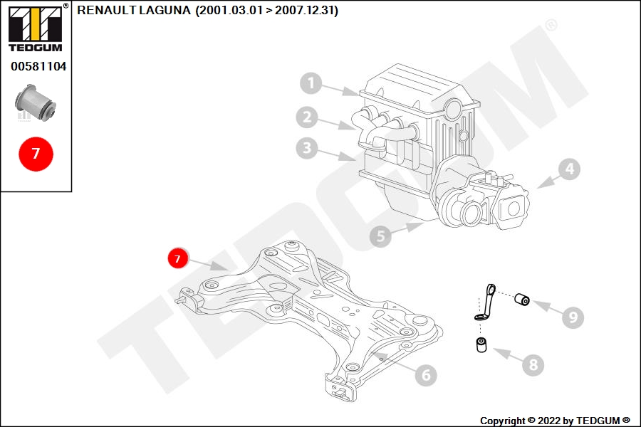 Детали крепления подвески двигателя | лев | - TEDGUM 00581104