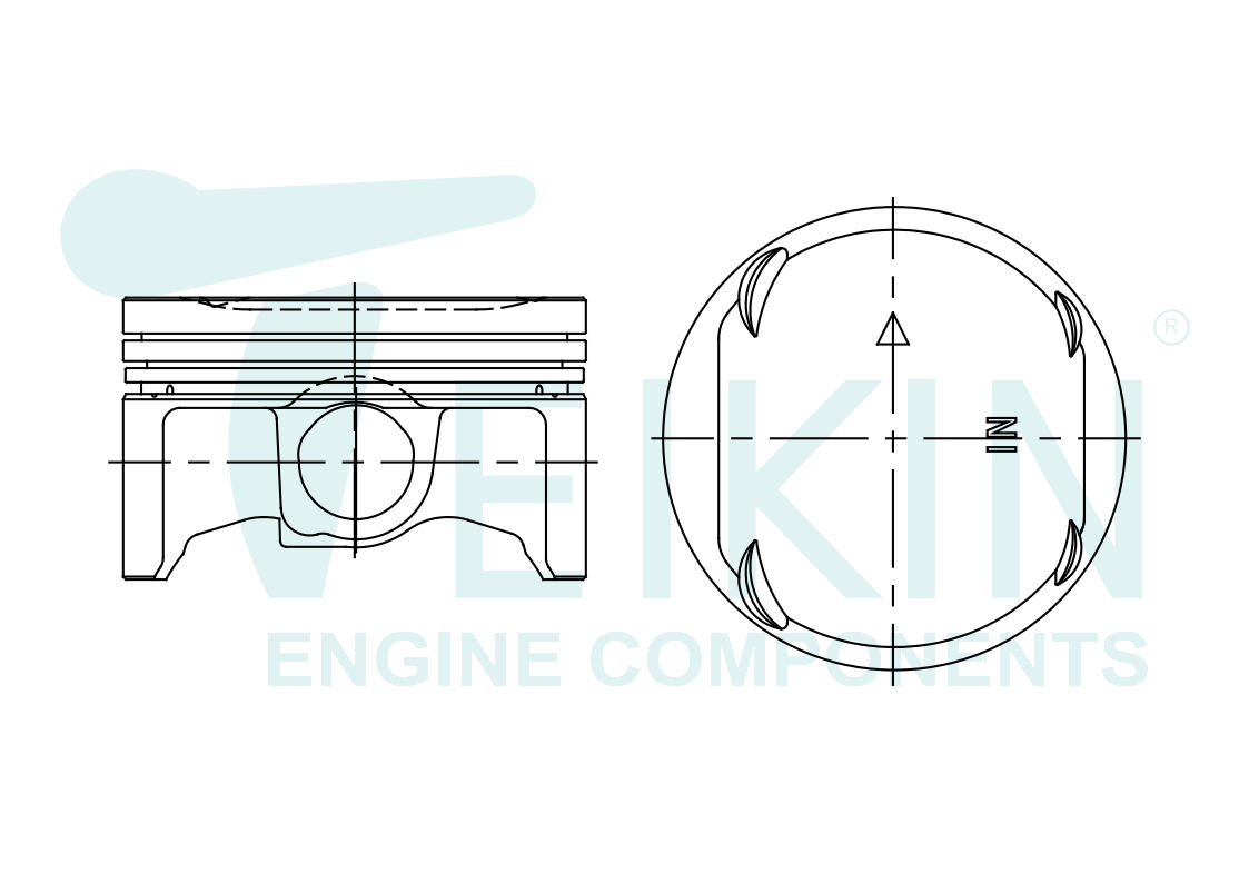 Поршень без колец honda r20a d81.0 std (13010-rna- - Teikin 38186STD