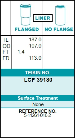 Гильза хромированная isuzu 4be1 d105.0 std (5-1126 - Teikin LCF39180