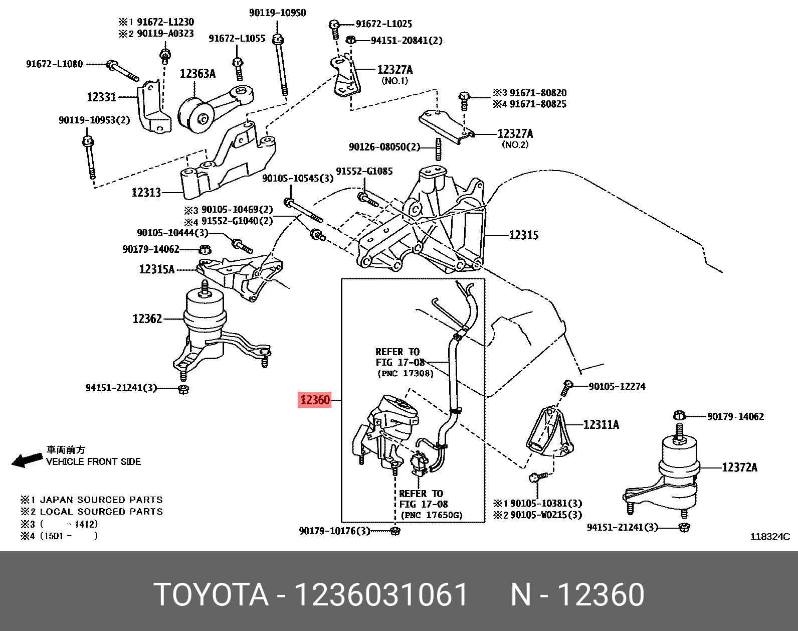 Деталь - Toyota 12360-31061