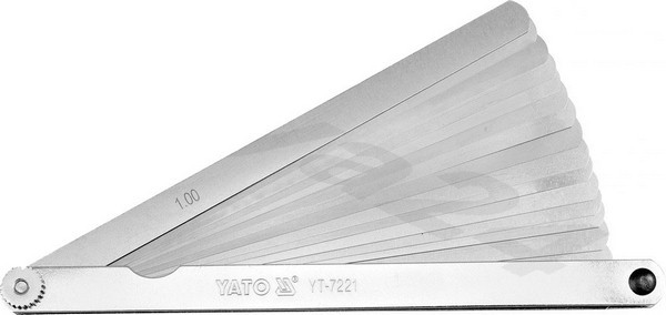 Набор щупов измерительных, 10 пр, 0.02 - 1 мм, 200 - Yato YT7221