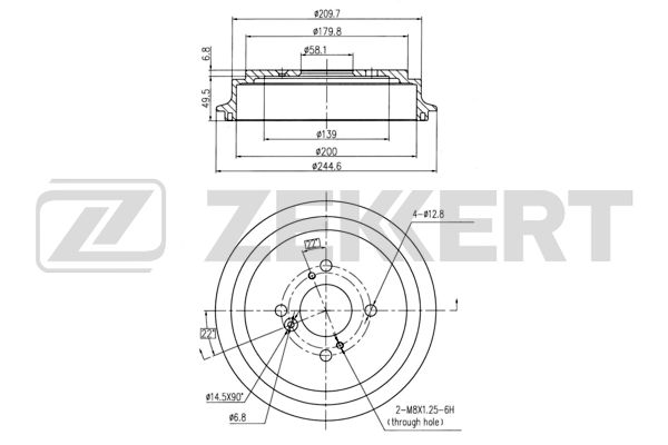 Барабан торм задн suzuki baleno eg 95- liana er rh_ 01- swift mz ez 06- Zekkert BS-5130 Сузуки 2916₽