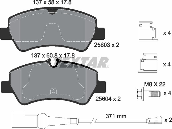 Колодки тормозные дисковые | зад | - Textar 2560303