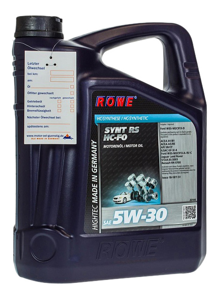 Масло моторное hightec synt RS SAE 5w-30 hc-fo 5л - ROWE 20146005003