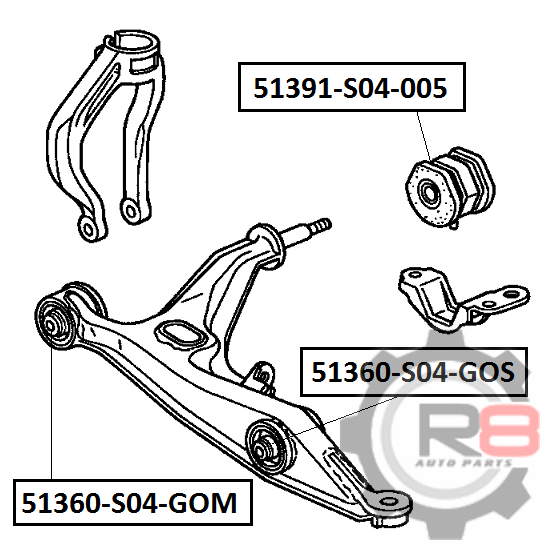 Сайлентблок переднего нижнего рычага - R8 R851360S04G0S