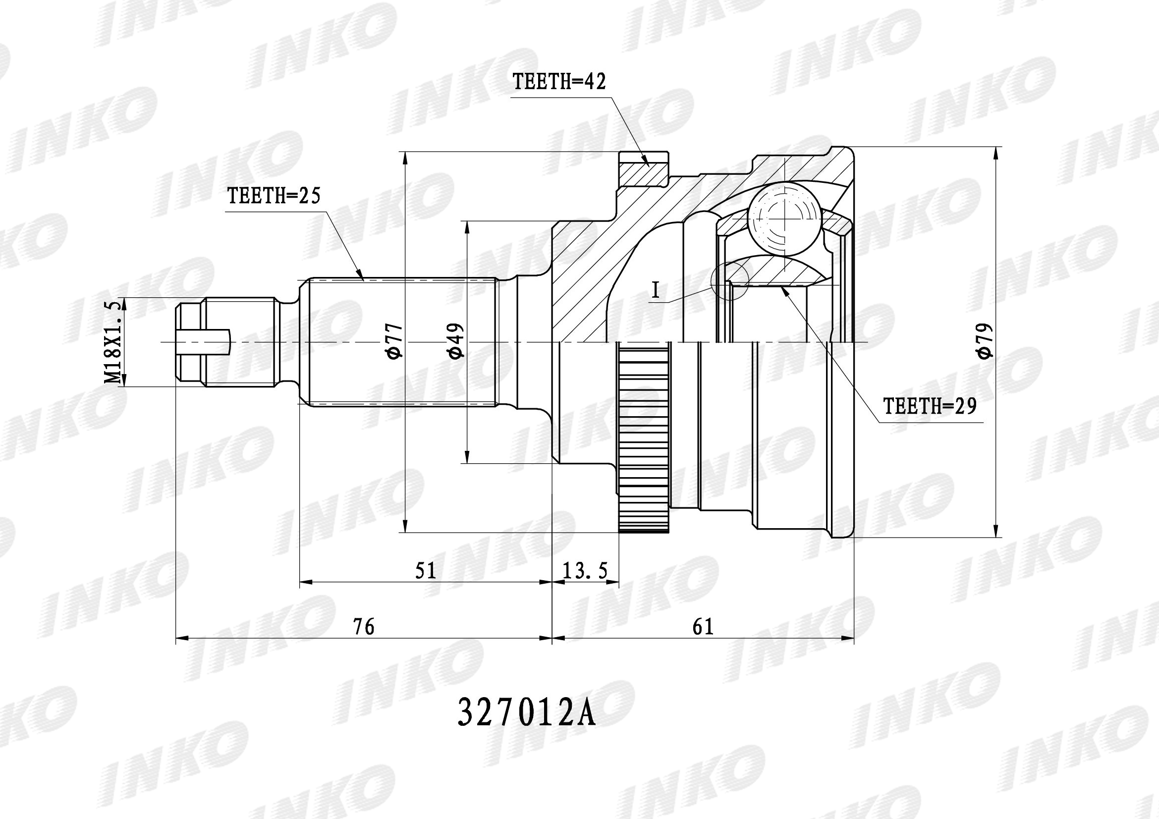 Inko 321068 шрус наружный. Inko 301068 шрус внешний 42/29. Шрус внешний Inko арт. 321076a. Inko 320066 шрус внешний 29/24.