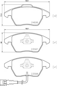 Колодки тормозные дисковые | перед | - Brembo P 85 146