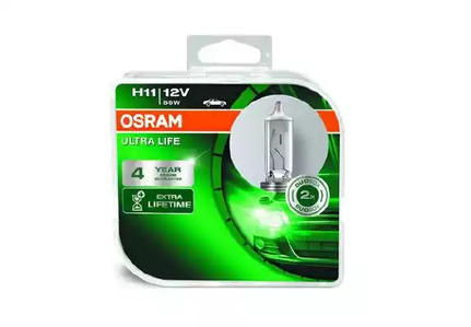 Комплект ламп H11 12V 55W pgj19-2 ultra life 4 года гарантии 2шт.(1к-т) - Osram 64211ULT-HCB