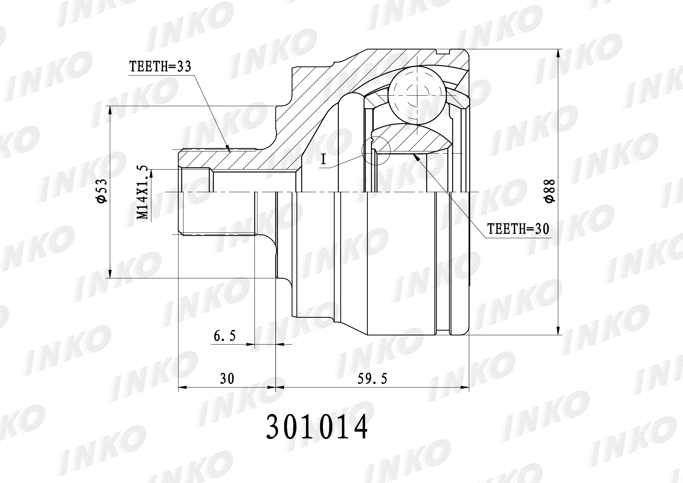 Шрус внешний 33/30 - INKO 301014