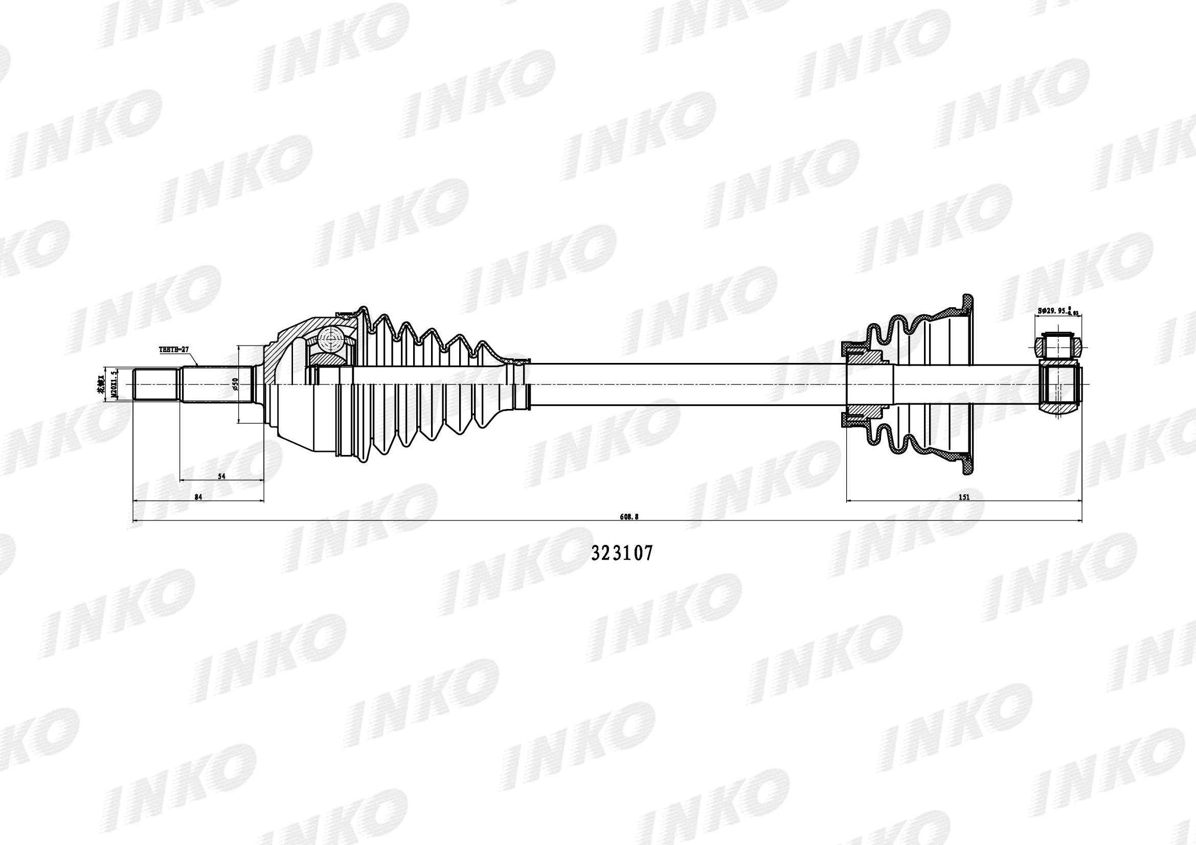 Шрус внешний 21/25 - INKO 323107