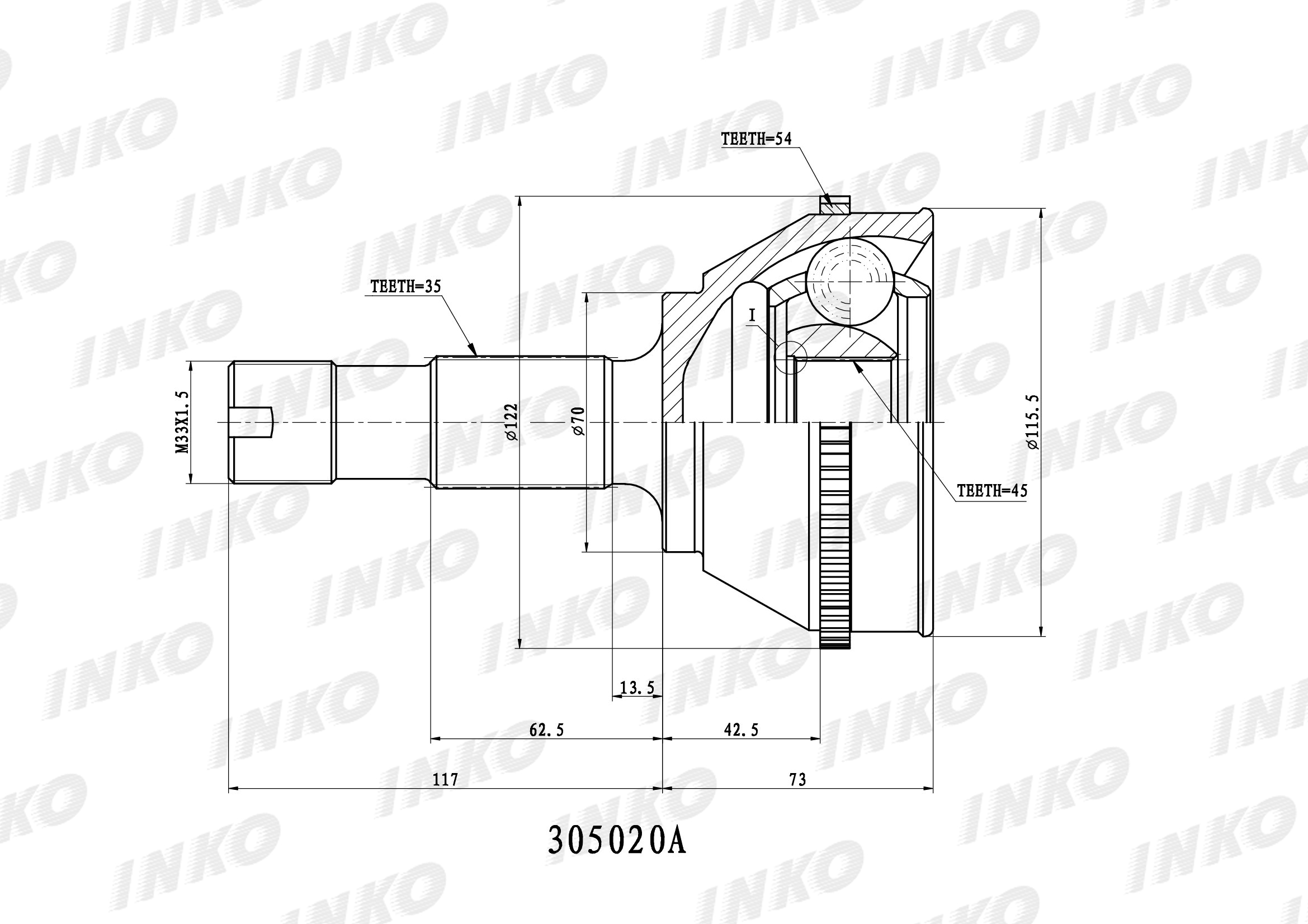 Пежо боксер шрус наружный. Inko 305057 шрус внешний 35/27. Шрус внешний 35/29 Inko 305035. 317050a.