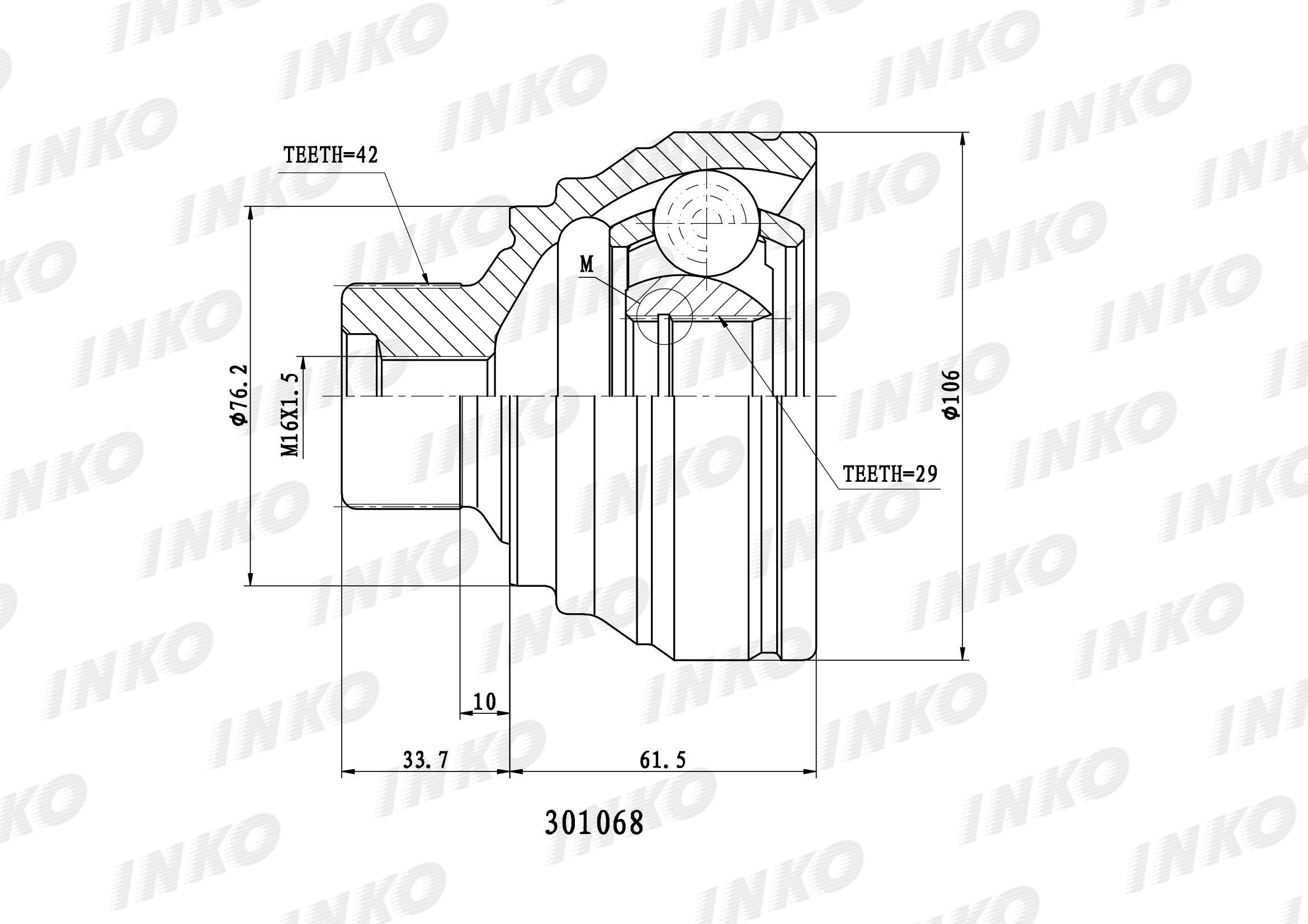 Шрус внешний 22/29 Inko 321064. Inko 310083a. 429006 Inko. Inko 301068 шрус внешний 42/29.