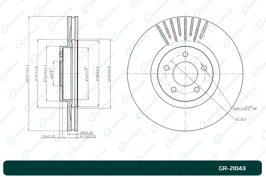 Диск тормозной G-brake gr-21043 - G-brake GR-21043