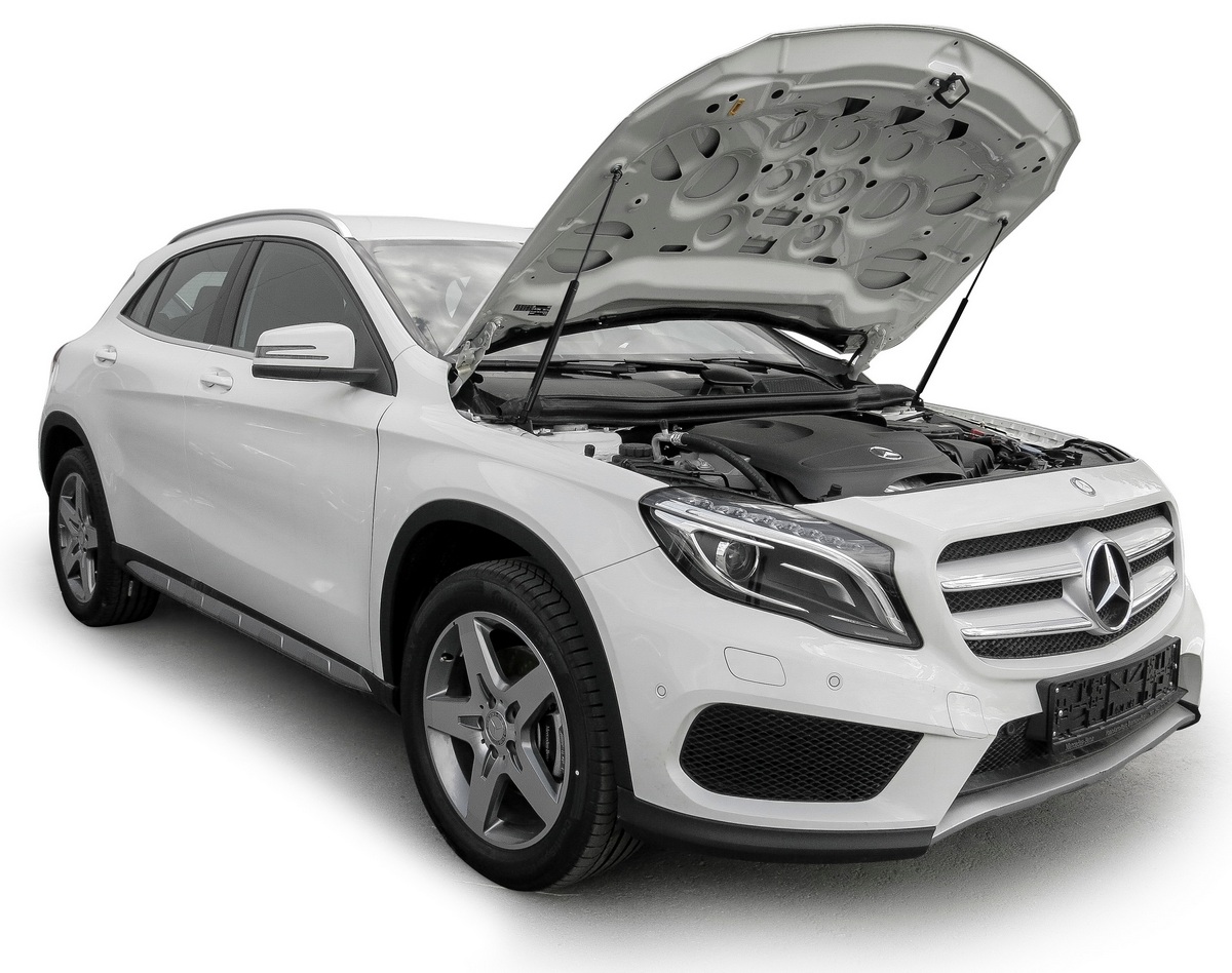 Амортизаторы капота, Mercedes Benz A-Class v - все, 2012-..., крепеж в комплекте, сталь - Автоупор UMBAKL/GLA012