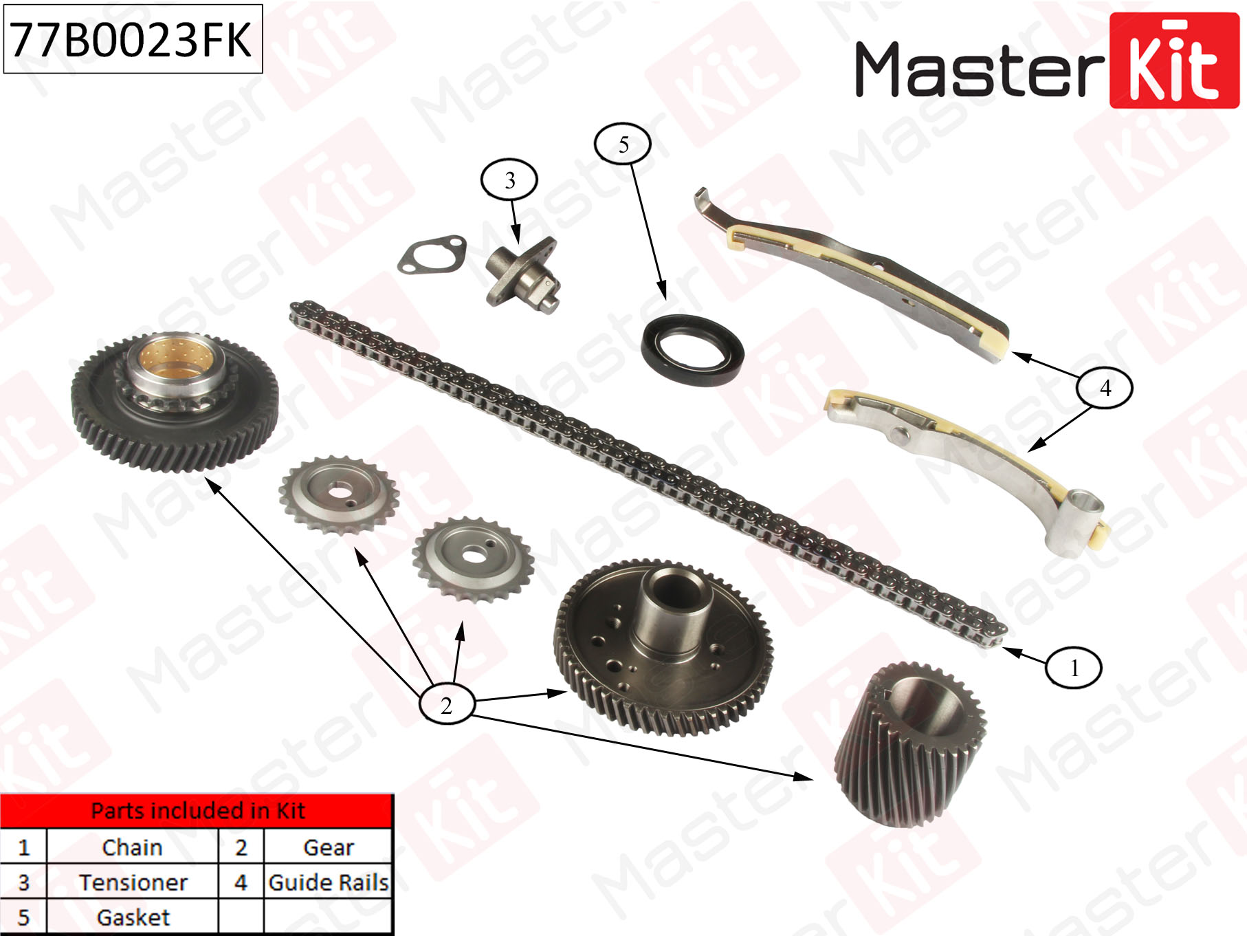 Комплект цепи ГРМ - Master KiT 77B0023FK