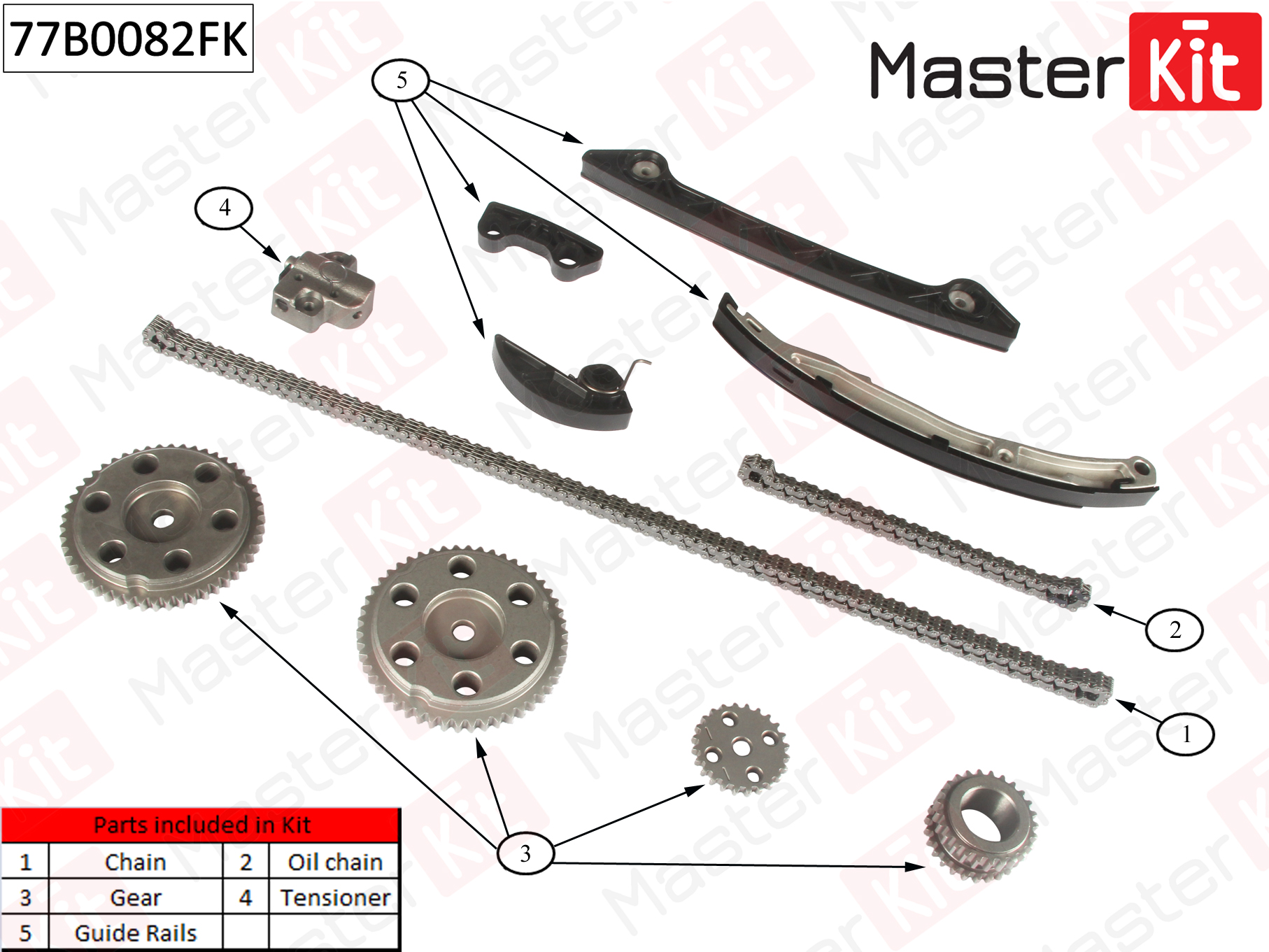 Комплект цепи ГРМ - Master KiT 77B0082FK